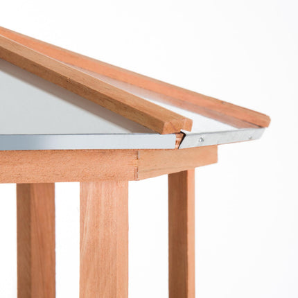 Portable Wooden Bird Feeder Station with Stand for Garden, Patio or Balcony - Natural Wood