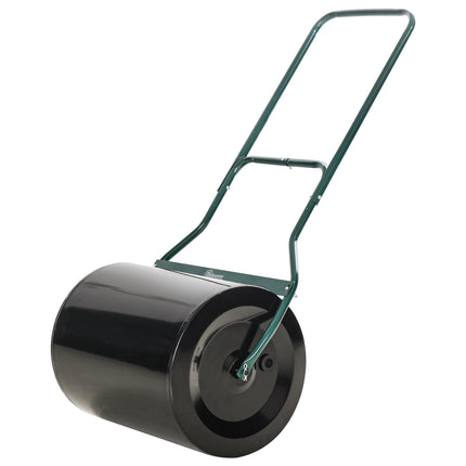 Steel Garden Lawn Roller 50cm with Fillable 60L Cylinder and Handle - Black/Green