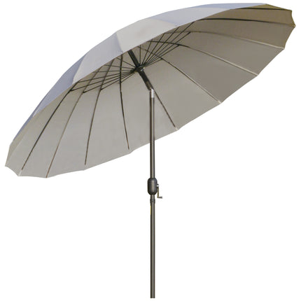 2.5m Outdoor Garden Parasol with Crank and Tilt Mechanism - Light Grey