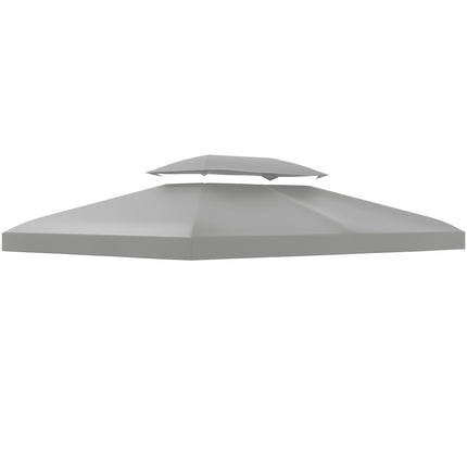 Replacement Gazebo Roof Canopy 2.9-3W x 3.9-4L m Durable UV Resistant - Light Grey