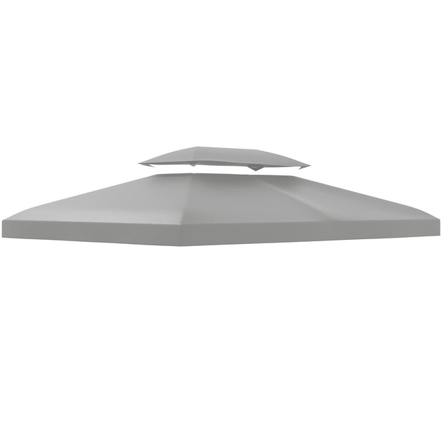 Replacement Gazebo Roof Canopy 2.9-3W x 3.9-4L m Durable UV Resistant - Light Grey