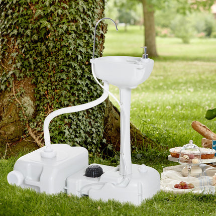 Portable Camping Hand Wash Sink with 17L Water Tank - Grey