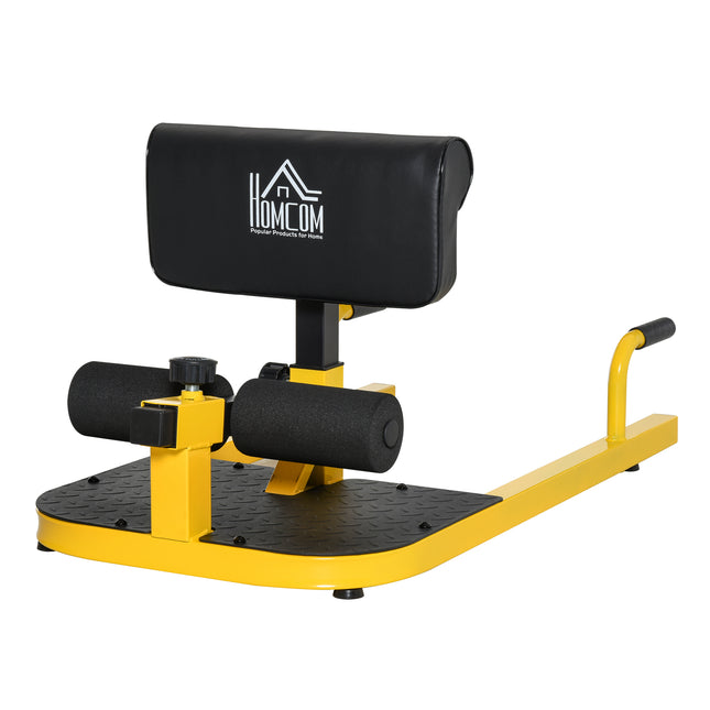 3-in-1 Padded Push Up, Sit Up & Deep Sissy Squat Machine for Home Gym Fitness - Yellow