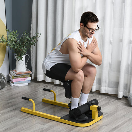 3-in-1 Padded Push Up, Sit Up & Deep Sissy Squat Machine for Home Gym Fitness - Yellow