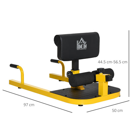 3-in-1 Padded Push Up, Sit Up & Deep Sissy Squat Machine for Home Gym Fitness - Yellow