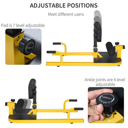 3-in-1 Padded Push Up, Sit Up & Deep Sissy Squat Machine for Home Gym Fitness - Yellow
