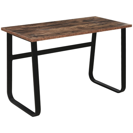 Writing Desk Workstation Center Laptop Table Industrial Design for Home Office Study - Brown Black