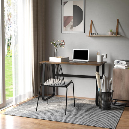 Writing Desk Workstation Center Laptop Table Industrial Design for Home Office Study - Brown Black