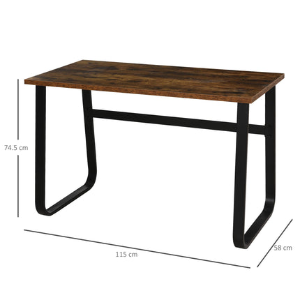Writing Desk Workstation Center Laptop Table Industrial Design for Home Office Study - Brown Black