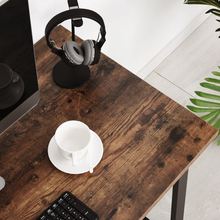 Writing Desk Workstation Center Laptop Table Industrial Design for Home Office Study - Brown Black