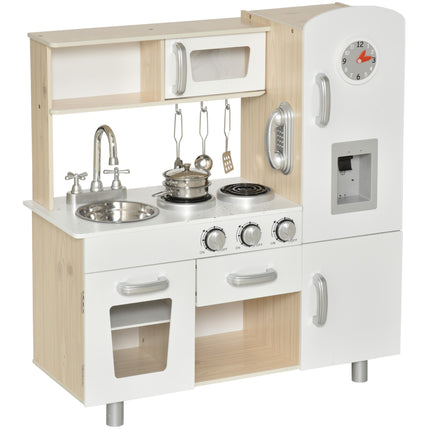 Kids Kitchen Playset with Luxury Accessories, Telephone & Ice Machine - White