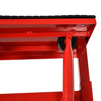 Manual Steel Motorcycle Repair Lift Stand 150kg Capacity - Red
