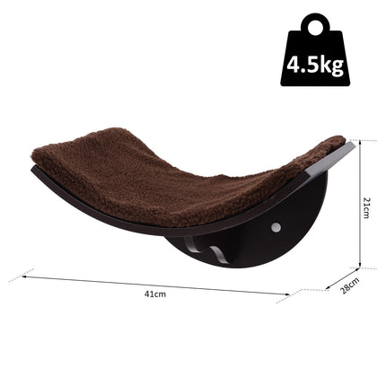 Wood Cat Shelves, Wall-Mounted Cat Shelter, Curved Kitten Bed Perch Climber Furn