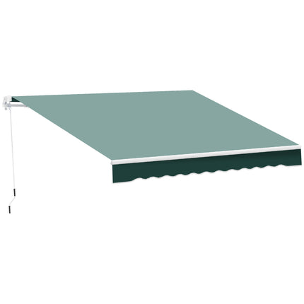 2.5m x 2m Manual Retractable Garden Patio Awning Canopy with Winding Handle - Green