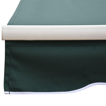 2.5m x 2m Manual Retractable Garden Patio Awning Canopy with Winding Handle - Green
