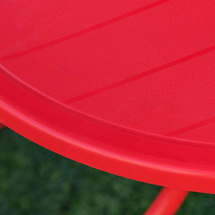 4 Piece Kids Folding Picnic Table and Chairs Set with Adjustable Parasol - Ladybug Red