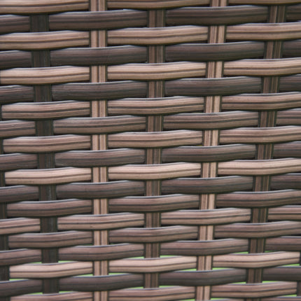 3 Piece Garden Rattan Bistro Set with Cushions - Brown