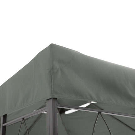 Replacement Gazebo Canopy Roof 2.9-3W x 3.9-4L m UV Resistant Polyester - Deep Grey