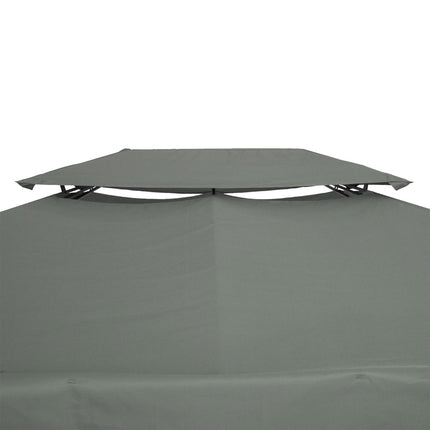 Replacement Gazebo Canopy Roof 2.9-3W x 3.9-4L m UV Resistant Polyester - Deep Grey