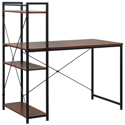 Computer Desk with Storage Shelves on Left or Right, Industrial Reversible Writi