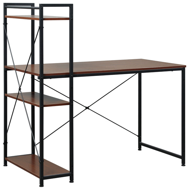 Computer Desk with Storage Shelves on Left or Right, Industrial Reversible Writi