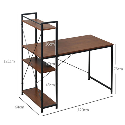 Computer Desk with Storage Shelves on Left or Right, Industrial Reversible Writi