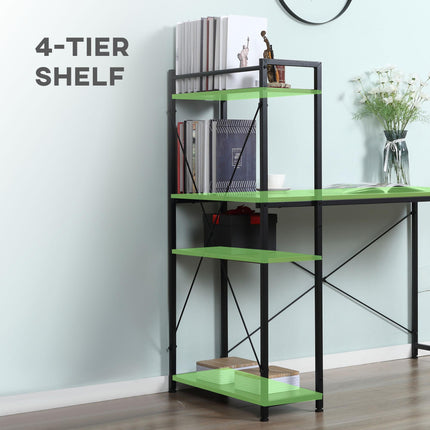 Computer Desk with Storage Shelves on Left or Right, Industrial Reversible Writi