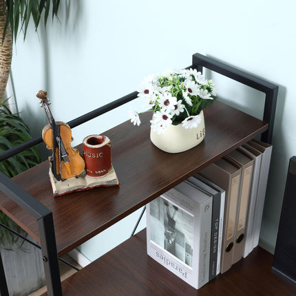Computer Desk with Storage Shelves on Left or Right, Industrial Reversible Writi