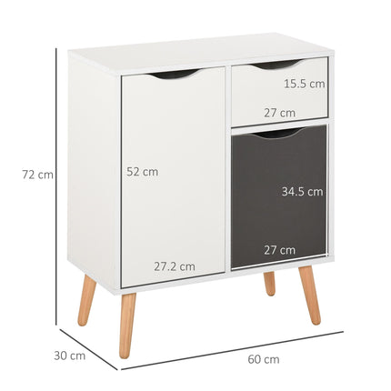 Floor Cabinet Storage Cupboard with Drawer for Bedroom, Living Room & Entryway - Grey