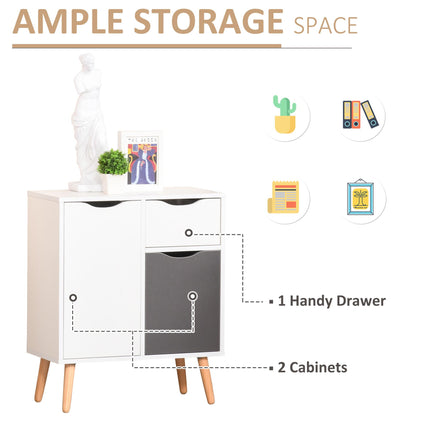 Floor Cabinet Storage Cupboard with Drawer for Bedroom, Living Room & Entryway - Grey