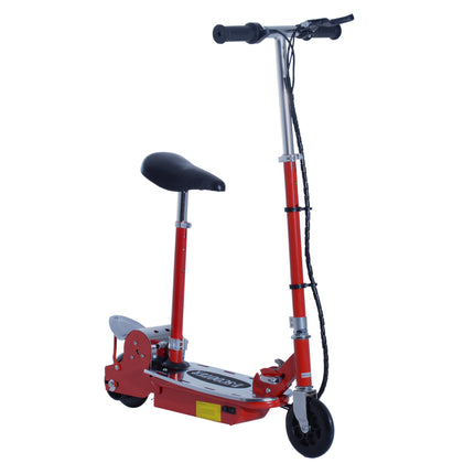 120W Foldable Kids Powered Scooter with Rechargeable Battery Adjustable Ride-On Outdoor Toy - Red
