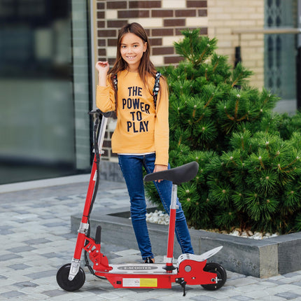 120W Foldable Kids Powered Scooter with Rechargeable Battery Adjustable Ride-On Outdoor Toy - Red