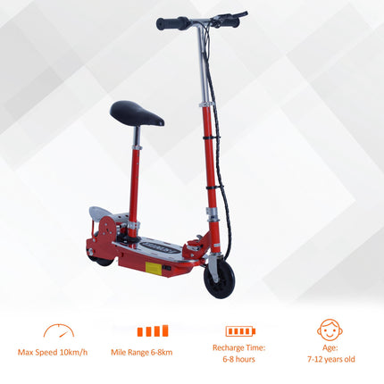 120W Foldable Kids Powered Scooter with Rechargeable Battery Adjustable Ride-On Outdoor Toy - Red