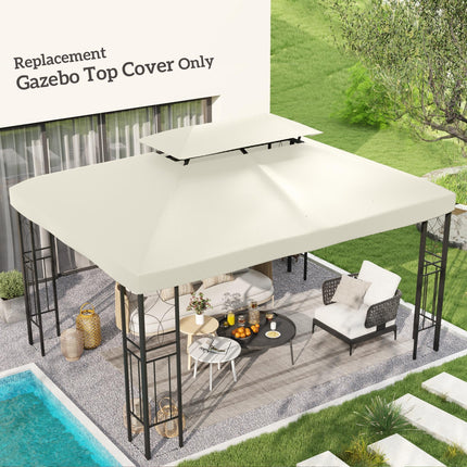 Durable UV Resistant Gazebo Replacement Roof Canopy 4x3m - Cream