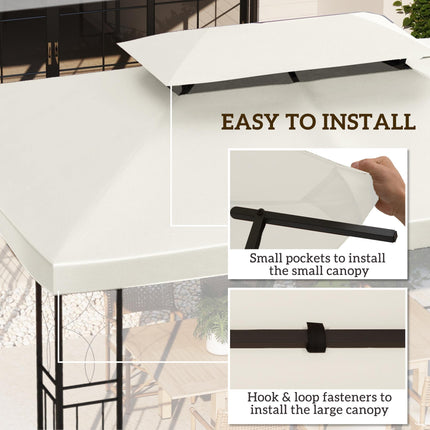 Durable UV Resistant Gazebo Replacement Roof Canopy 4x3m - Cream