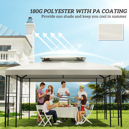 Durable UV Resistant Gazebo Replacement Roof Canopy 4x3m - Cream