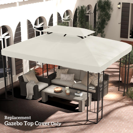 Durable UV Resistant Gazebo Replacement Roof Canopy 4x3m - Cream