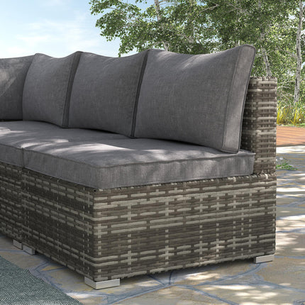 Armless Rattan Garden Chair, Outdoor Rattan Chair with Cushions, PE Wicker Garde