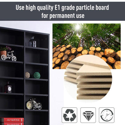 Height-Adjustable CD/DVD Storage Shelf for 1116 CDs 102x24x195 cm - Black