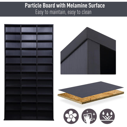 Height-Adjustable CD/DVD Storage Shelf for 1116 CDs 102x24x195 cm - Black