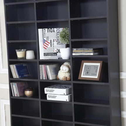 Height-Adjustable CD/DVD Storage Shelf for 1116 CDs 102x24x195 cm - Black