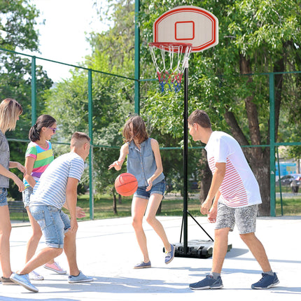 Portable Basketball Stand 170-197cm Adjustable Height Sturdy Rim Hoop w/ Large W