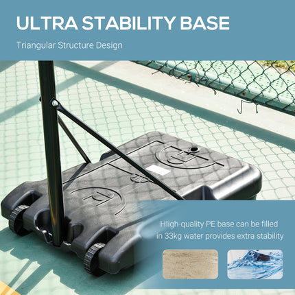Portable Basketball Stand 170-197cm Adjustable Height Sturdy Rim Hoop w/ Large W