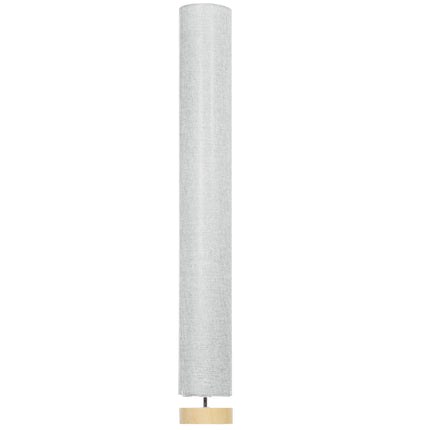 120 cm Wooden Base Fabric Floor Lamp with Linen Shade - Grey