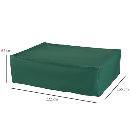 Outdoor Rattan Furniture Cover Set Waterproof UV Rain Protection 222x155x67 cm - Green