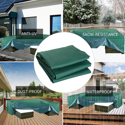 Outdoor Rattan Furniture Cover Set Waterproof UV Rain Protection 222x155x67 cm - Green