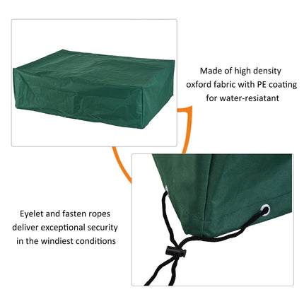 Outdoor Rattan Furniture Cover Set Waterproof UV Rain Protection 222x155x67 cm - Green
