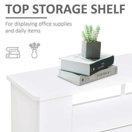 MDF White Painted Slatted Radiator Cover Cabinet with Display Shelf 172L x 19W x 81H cm - White