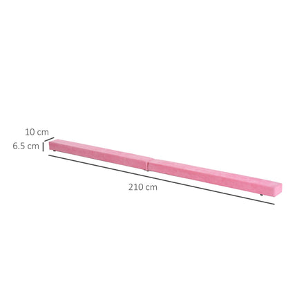 Balance Beam Trainer 2.1m for Gymnastics Practice - Pink