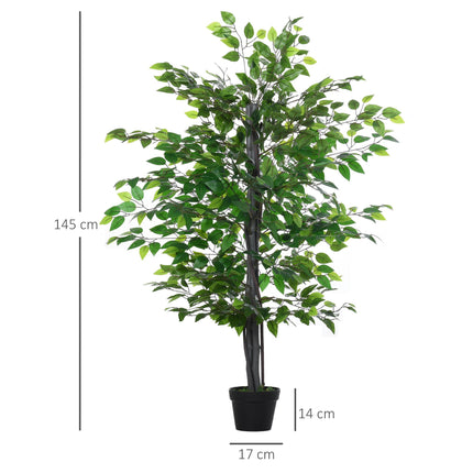 145cm Artificial Banyan Tree with Cement Pot - Green